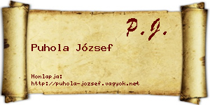 Puhola József névjegykártya